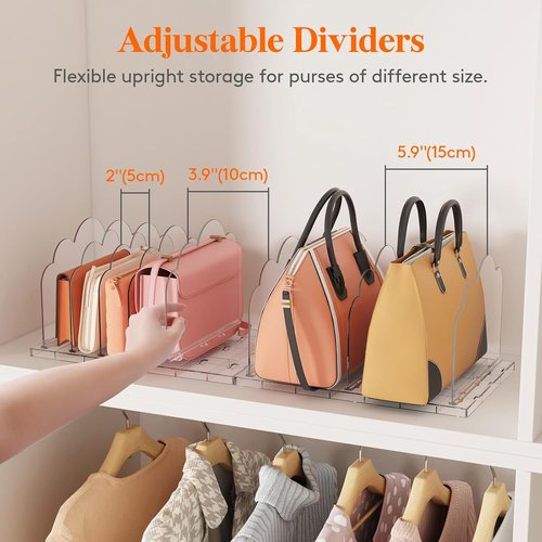 Lifewit Purse Organizer - Clear Handbag Storage Solution | Adjustable Clutch Holder, 2 Pack (35 x 24 cm)