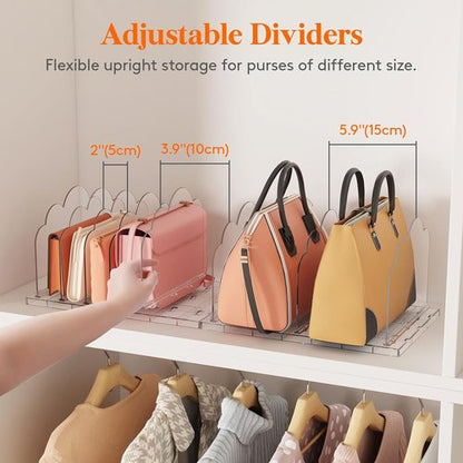 Lifewit Purse Organizer - Clear Handbag Storage Solution | Adjustable Clutch Holder, 2 Pack (35 x 24 cm)