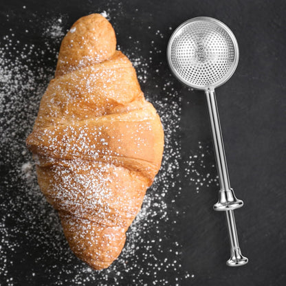 XVBITOR Sugar Shaker - Stainless Steel Powdered Sugar Dispenser with Fine Mesh and Spring Handle
