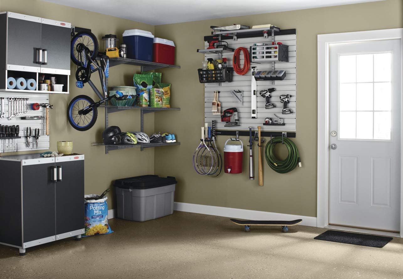 Rubbermaid FastTrack Rail Bench Blox Kit - Efficient Garage Organization System for Tools & Supplies