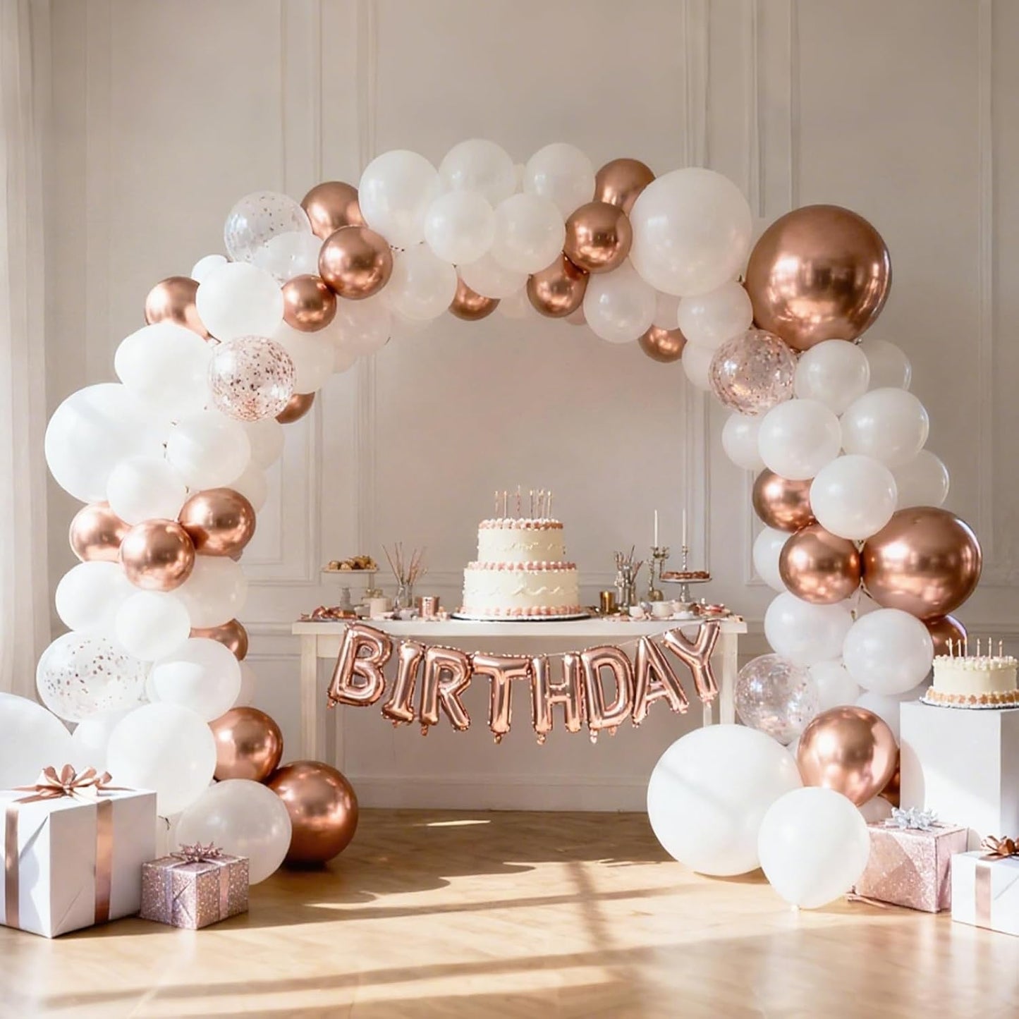 RUBFAC Premium White Balloons - 87pcs in Various Sizes (5-18 Inches) for Garland & Arch Decor