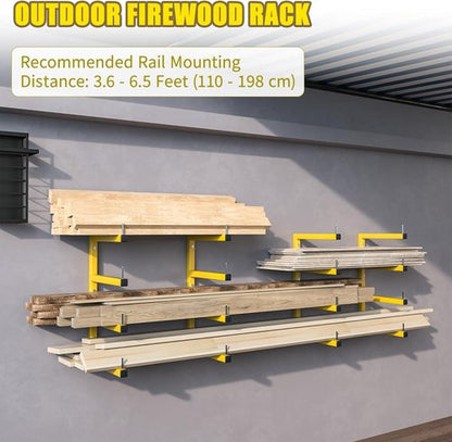 Heavy Duty Lumber Storage Rack by [Brand Name] - 8-Level Wall Mount Organizer | Holds Up to 1600 Lbs
