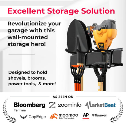 TIDYME Garage Wall Organizer - 48" Heavy-Duty Tool Storage Rack | Adjustable Double-Layer Hooks | 300 lbs Capacity