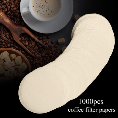 Outus Replacement Paper Filters Paper Coffee Round Coffee Maker Filters Compatible with Espresso Makers (Unbleached,1000 Pieces)