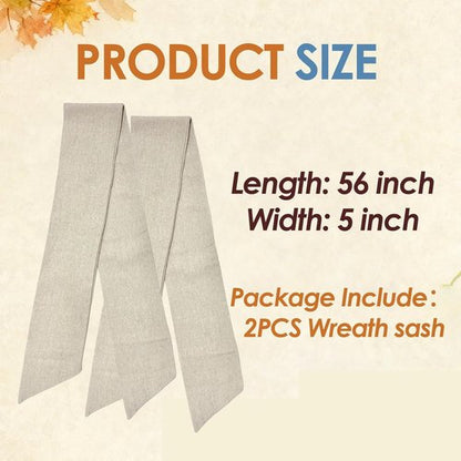 Burlap Wreath Sash by [Brand Name] - 2 Pack Blank Linen Sashes for Spring Holiday Decor | Natural Finish