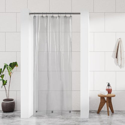 Barossa Design Clear Black Stall Shower Curtain Liner with 3 Magnets - 36" x 72" Waterproof PEVA Plastic Shower Liner for Small Bathroom, Lightweight Bath Curtain, Metal Grommets - Clear Black
