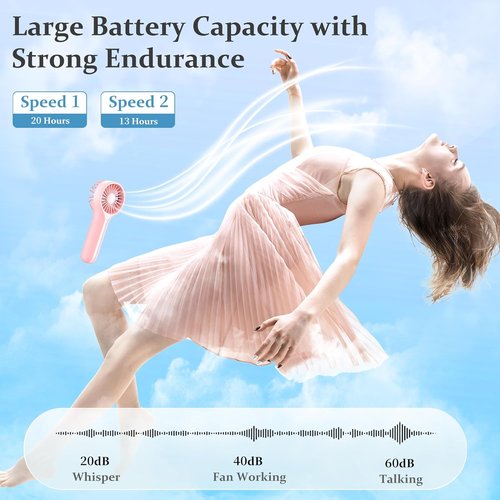 BDXXJ Mini Personal Fan - Portable USB Rechargeable Handheld Fan for Makeup & Desk Use - Pink
