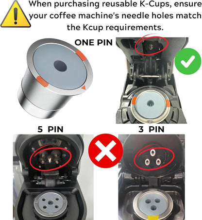 Noalto Reusable K Cups - Universal Stainless Steel Coffee Pods for Keurig 1.0 & 2.0 (2-Pack)
