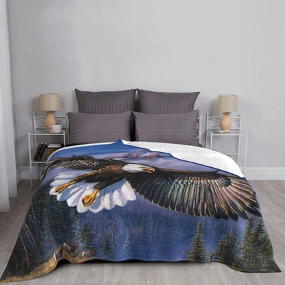 Bald Eagle Blanket American Eagle Decor Throw Blanket Bald Eagle Blanket Gifts for Men Super Warm Soft Plush Lightweight Fleece Flannel Blanket Winter Couch Bedding Blanket for Kids Adults 80"X60"