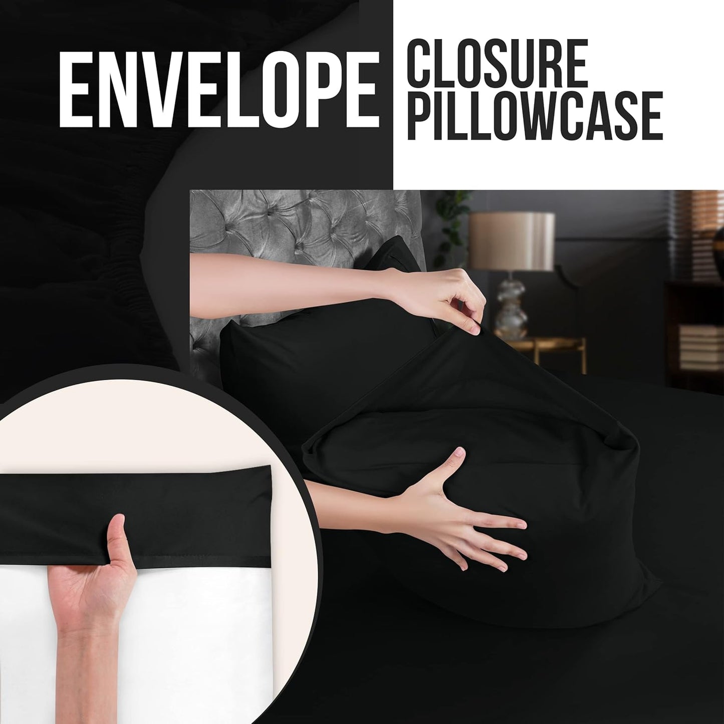 Utopia Bedding King Pillow Cases - 12 Pack Soft Brushed Microfiber - Fade Resistant 20 X 40 Inches | Black