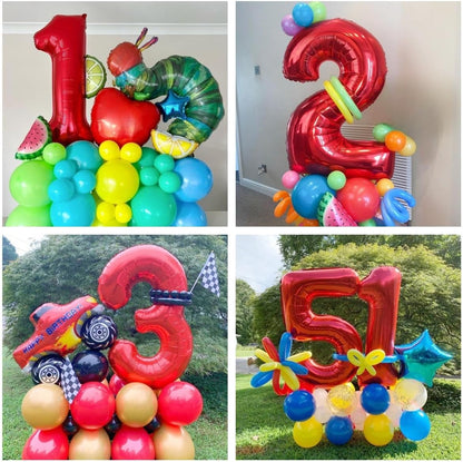 Red 5 Balloons by [Brand Name] - 40 Inch Foil Mylar Helium Number Balloon for Birthday & Anniversary Decor