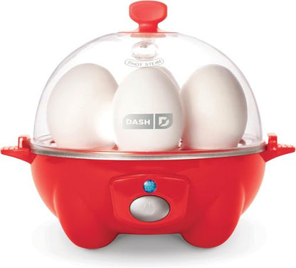 Dash Rapid Egg Cooker - Versatile Boiler, Poacher & Steamer - Holds 7 Eggs, Includes Recipe Guide - Red