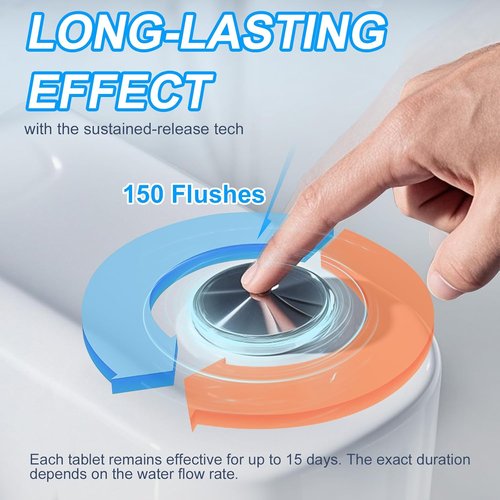 KIISIISO Toilet Bowl Cleaner Tablets - 50 Pack of Automatic Bleach Cleaners for Long-Lasting Freshness & Powerful Deodorizing
