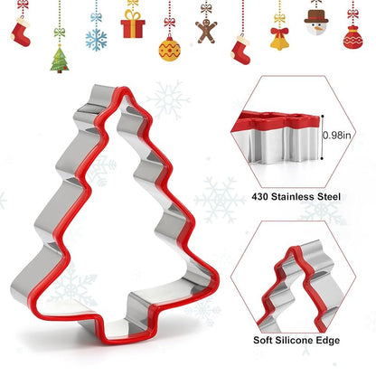Christmas Tree Cookie Cutters 3Pcs Stainless Steel with PVC Edge - Tree Variation