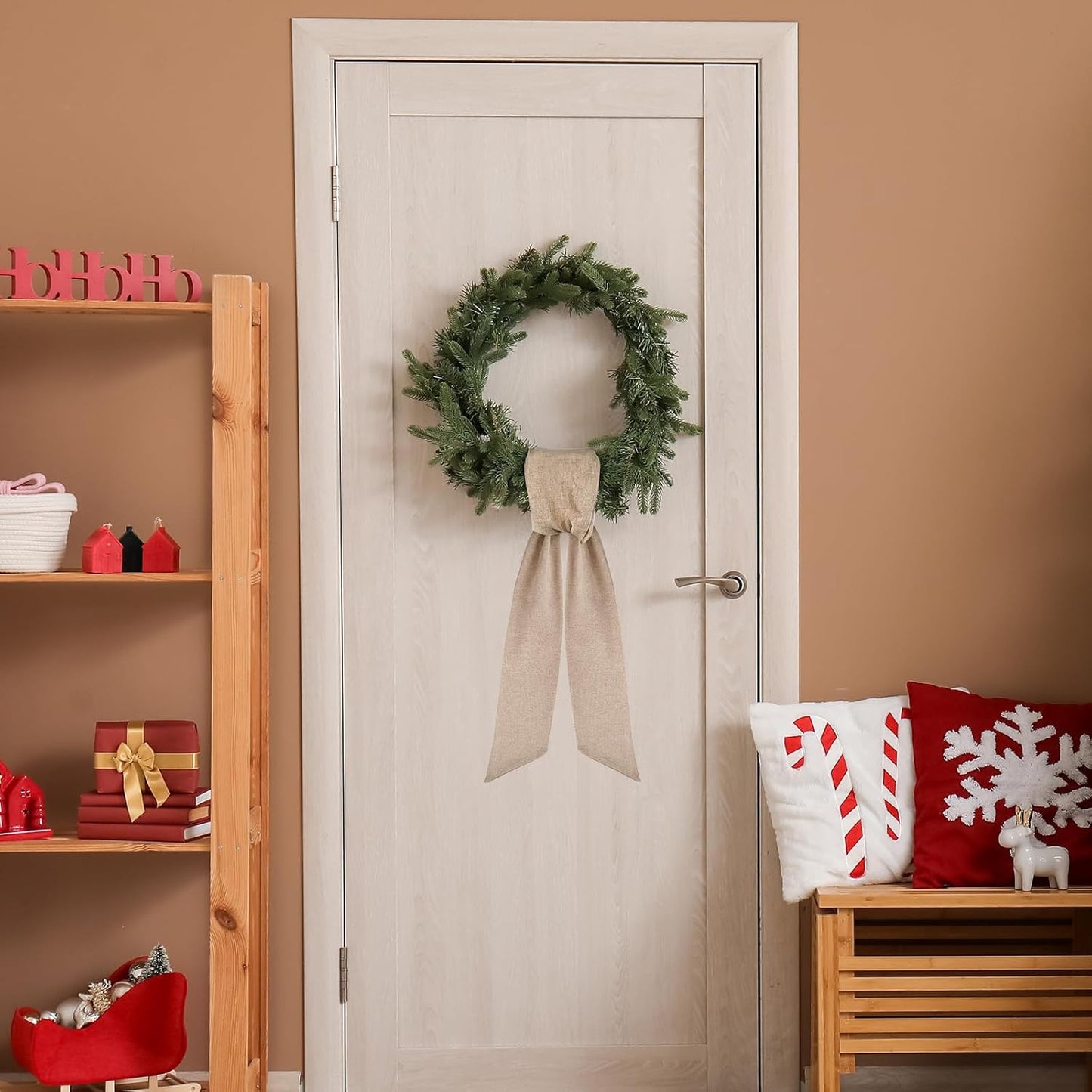 Rustic Wreath Sash by [Brand Name] - 2 Pcs 55.5 Inch Blank Sash for Farmhouse Decor | Perfect for Embroidery