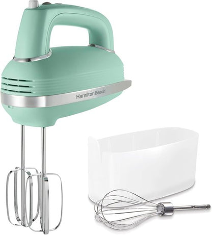 Hamilton Beach Vintage-Style Electric Hand Mixer - Powerful 1.3 Amp Motor, 5-Speed, Green (62601N)