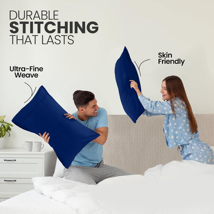 Utopia Bedding Standard Pillow Cases - Soft Brushed Microfiber - 2 Pack, Royal Blue, 20 x 26 Inches