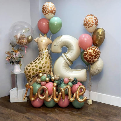 Regine Switzerland 40-Inch Number 7 Balloon - Giant Self-Inflating Apricot Foil for 7th Birthday & Baby Shower Decor