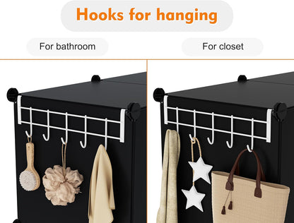 Closet Organizers - Skiennix 12 Cube Storage Organizer for Kids & Adults | Portable Black Shelves