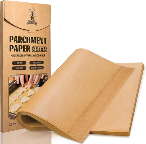 Hiware Parchment Paper Baking Sheets - 200 PCS Precut Non-Stick 9x13 IN for Baking & Cooking | Unbleached, Fits Quarter Sheet Pans