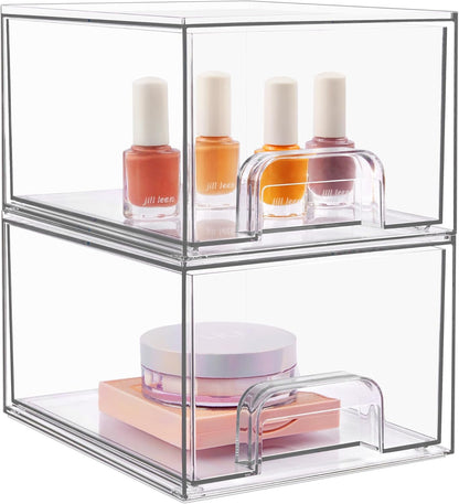 Vtopmart Stackable Makeup Organizer - 4 Pack Storage Drawers Set for Easy Access and Neat Display