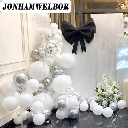 Jonhamwelbor White Balloons - 12-Inch Matte Latex Helium Balloons | 100-Pack for Weddings, Birthdays & Baby Showers