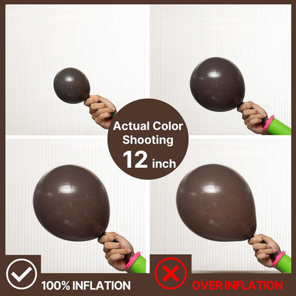 PartyWoo Dark Brown Balloons - 100pcs 12 Inch Boho Coffee Latex Helium Balloons for Fall Celebrations