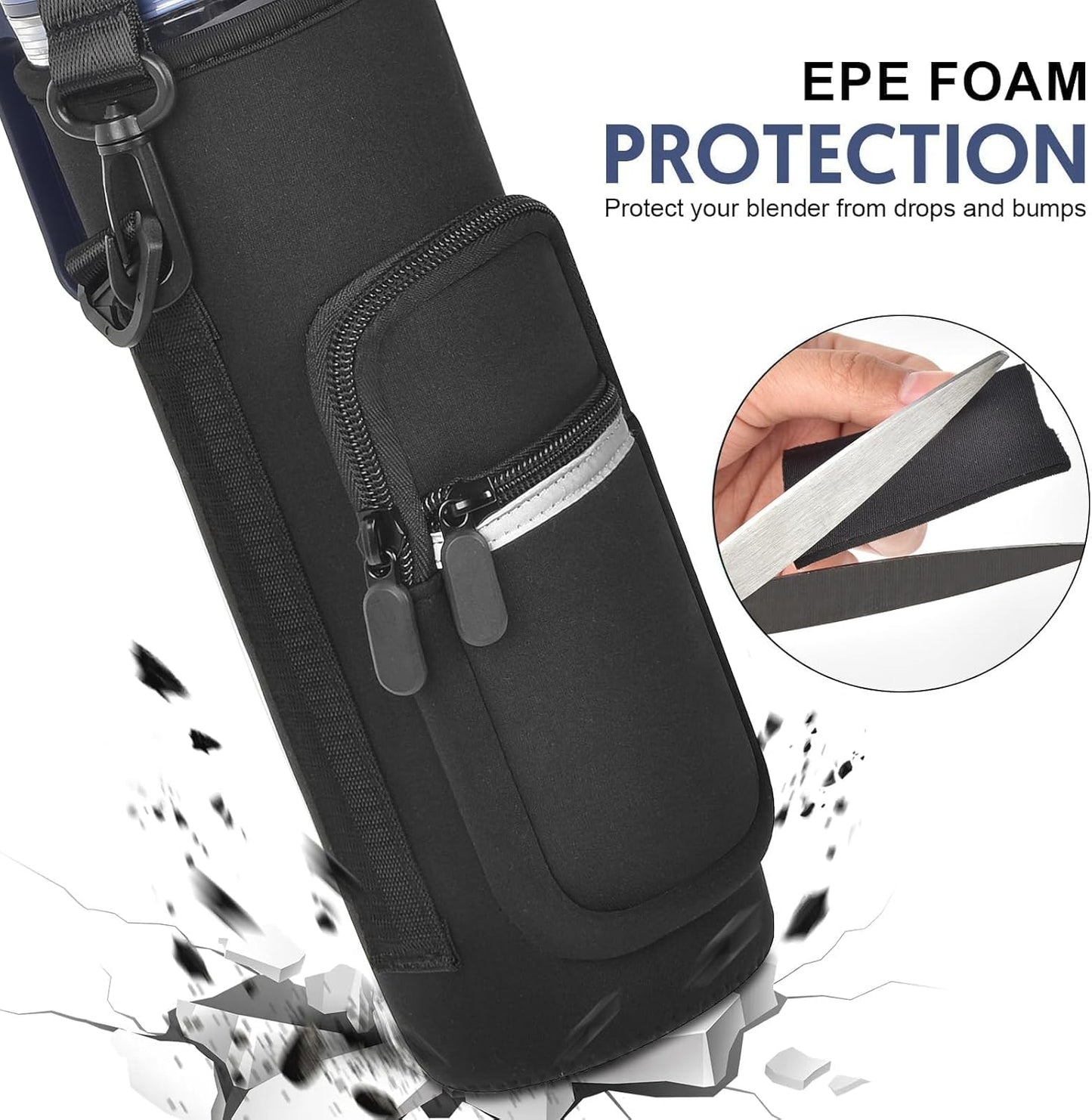 SAIKA Personal Blender Bag - Portable Carrying Case for Ninja Blast Max BC251/BC151 | Reflective Strip & Accessories Pocket
