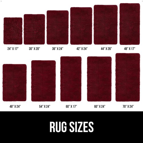 GORILLA GRIP Bath Rug Mat 54x24, Soft Absorbent Chenille, Quick Dry Microfiber Mats, Rubber Backing Washable Shower Floor Rugs, Bathmat Runner, US Designed Bathroom Home Decor Accessories Burgundy
