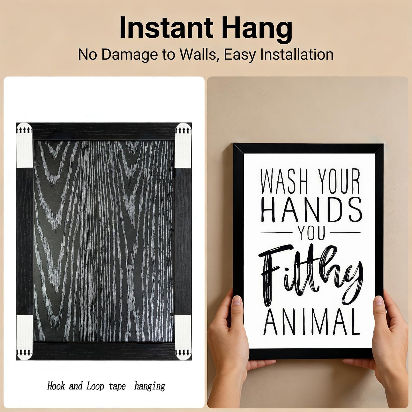 XRNDUYZP Black and White Bathroom Canvas Wall Art - Funny Quotes Poster Print for Kids' Washroom | 8x10 in