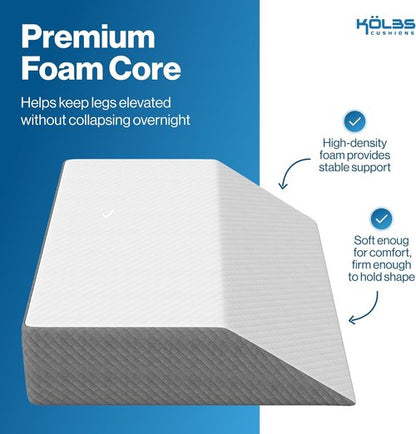 Kölbs Extra Wide Leg Elevation Pillow - Chic Jacquard Cover for Comfort | XL Size for Knee & Ankle Support