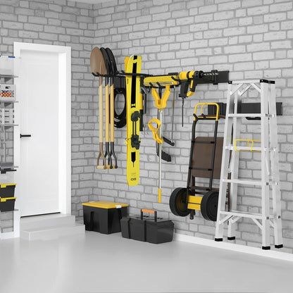 UUP Garage Storage | 64-Inch Wall Mount Tool Organizer with Adjustable Metal Hooks - Heavy-Duty Yard Rack