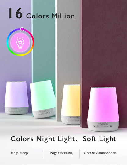 Momcozy Baby Sound Machine - White Noise Machine with Night Light & App Control | 34 Soothing Sounds, Blue