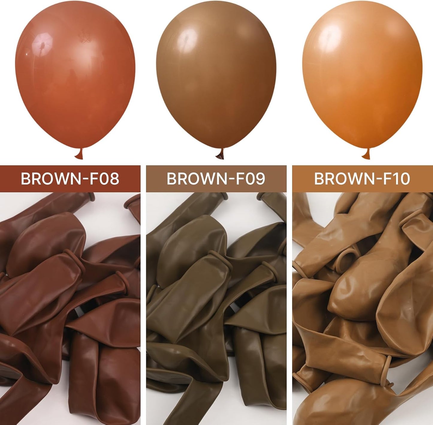 PartyWoo Brown Balloons - 101pcs 12 Inch Boho Neutral Coffee Tan Latex for Weddings & Celebrations