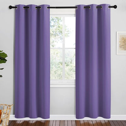 NICETOWN Lilac Purple Room Darkening Curtains for Kitchen, Set of 2, 42 inches Wide by 78 inches Long, Window Treatment Thermal Insulated Solid Grommet Room Darkening Curtains/Drapes for Bedroom