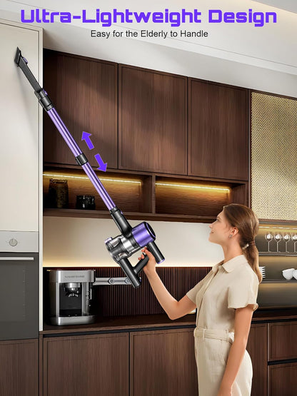 OIRFND Cordless Vacuum Cleaner - 10-in-1 Lightweight Stick Vacuum with Powerful Suction & Anti-Tangle Brush | Ideal for Home & Carpets