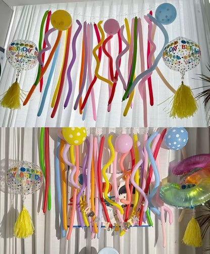 260 Clear Long Balloons by [Brand Name] - Perfect for Balloon Arches & Animal Twisting | 100Pcs Skinny Stretchy Tie Balloons