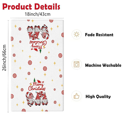 Christmas Kitchen Towels Gnomes Truck and Tree - 18x26 In - Red, 2 Pack Variation