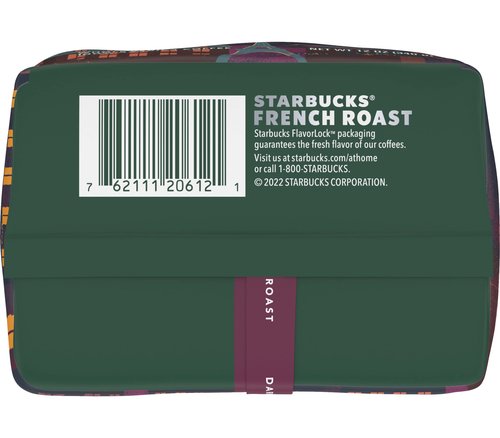 Starbucks French Roast, Dark Roast Coffee - Whole Bean, 100% Arabica Coffee - 12 OZ (Pack of 2)