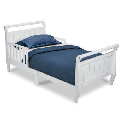 Delta Children Wood Sleigh Toddler Bed, White