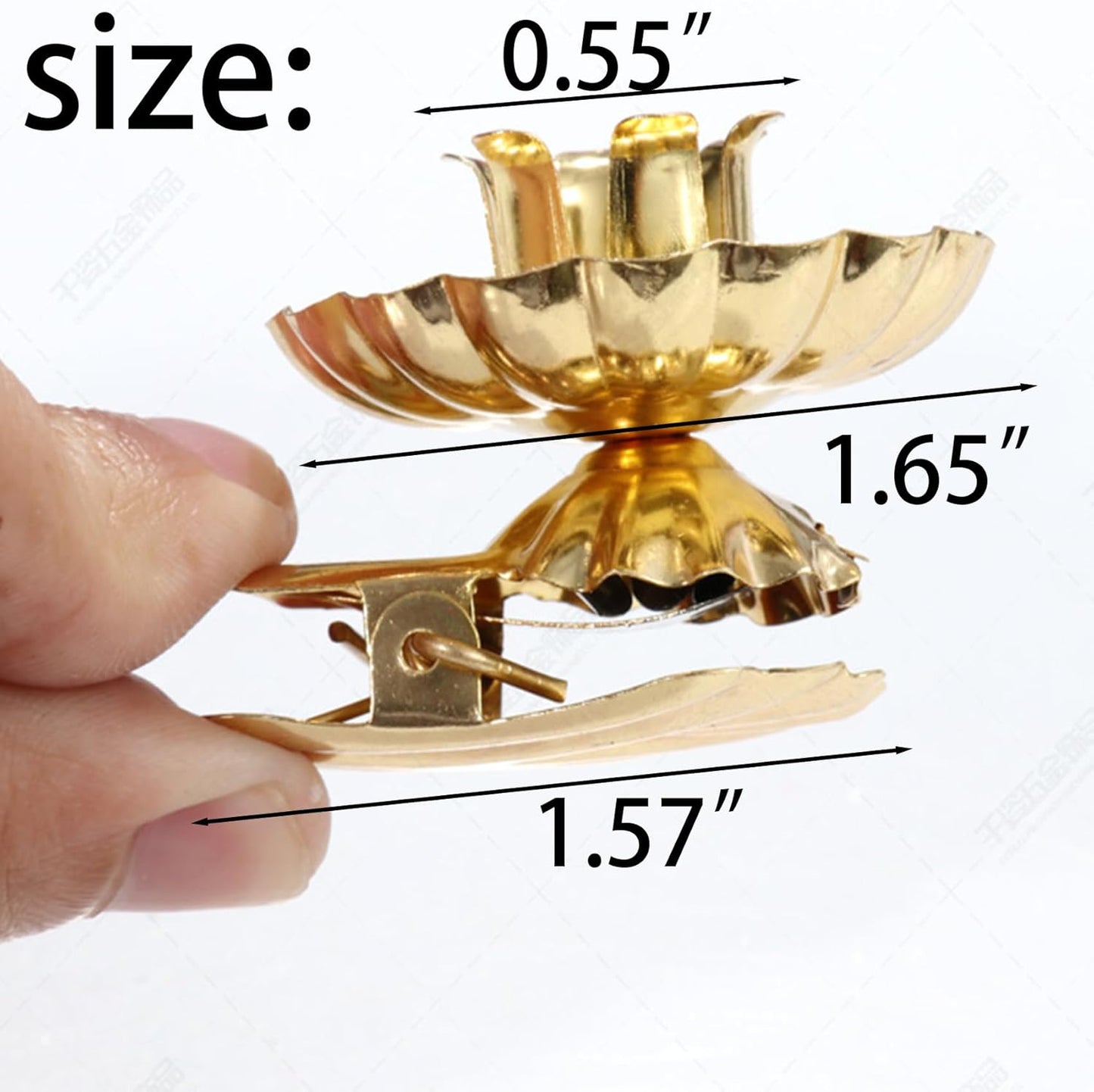 Skiennix Gold Flower-Shaped Candle Holders - 20PCS Clip-On Design for Christmas & Special Occasions