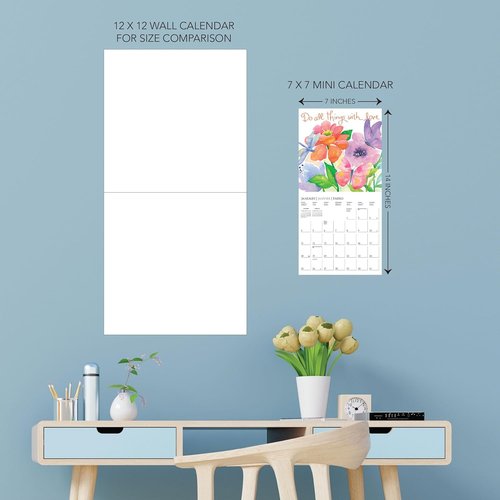 Graphique 2026 Mini Wall Calendar - Live Love Laugh | 7” x 7” | Thick Paper | Large Monthly Grid & 4-Month 2027 Preview