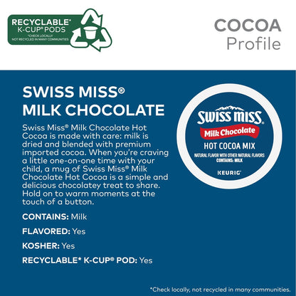 Swiss Miss Hot Cocoa K-Cup Pods - Rich Milk Chocolate Flavor | 44 Single-Serve Pods