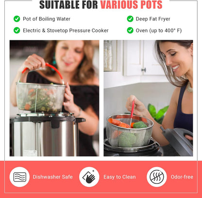 Salbree Steamer Basket - Stainless Steel Insert for 3 Qt Instant Pot | Fits 6 Qt & 8 Qt Models