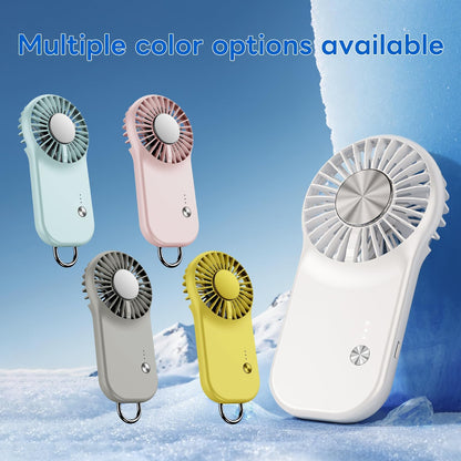 Skiennix Handheld Mini Fan - Powerful 5-Speed Cooling Plate | Portable USB Rechargeable for Travel & Makeup - White