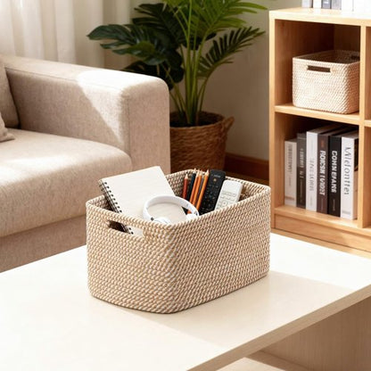 5 Pack Cotton Rope Storage Baskets by [Brand Name] - Decorative Organizer Bins for Toys, Books, Clothes | Khaki