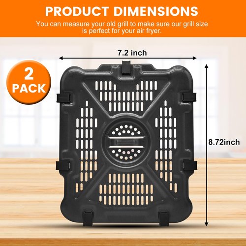 GWYSY Air Fryer Replacement Tray for Ninja SL401 DoubleStack XL 2-Basket, 2 Packs Air Fryer Grill Plate Tray Accessories, Dishwasher Safe