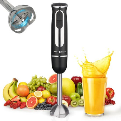 Liebe&Lecker Immersion Blender - 300W Handheld Mixer with Stainless Steel Blades & 2 Speeds | Perfect for Shakes, Purees, Baby Food