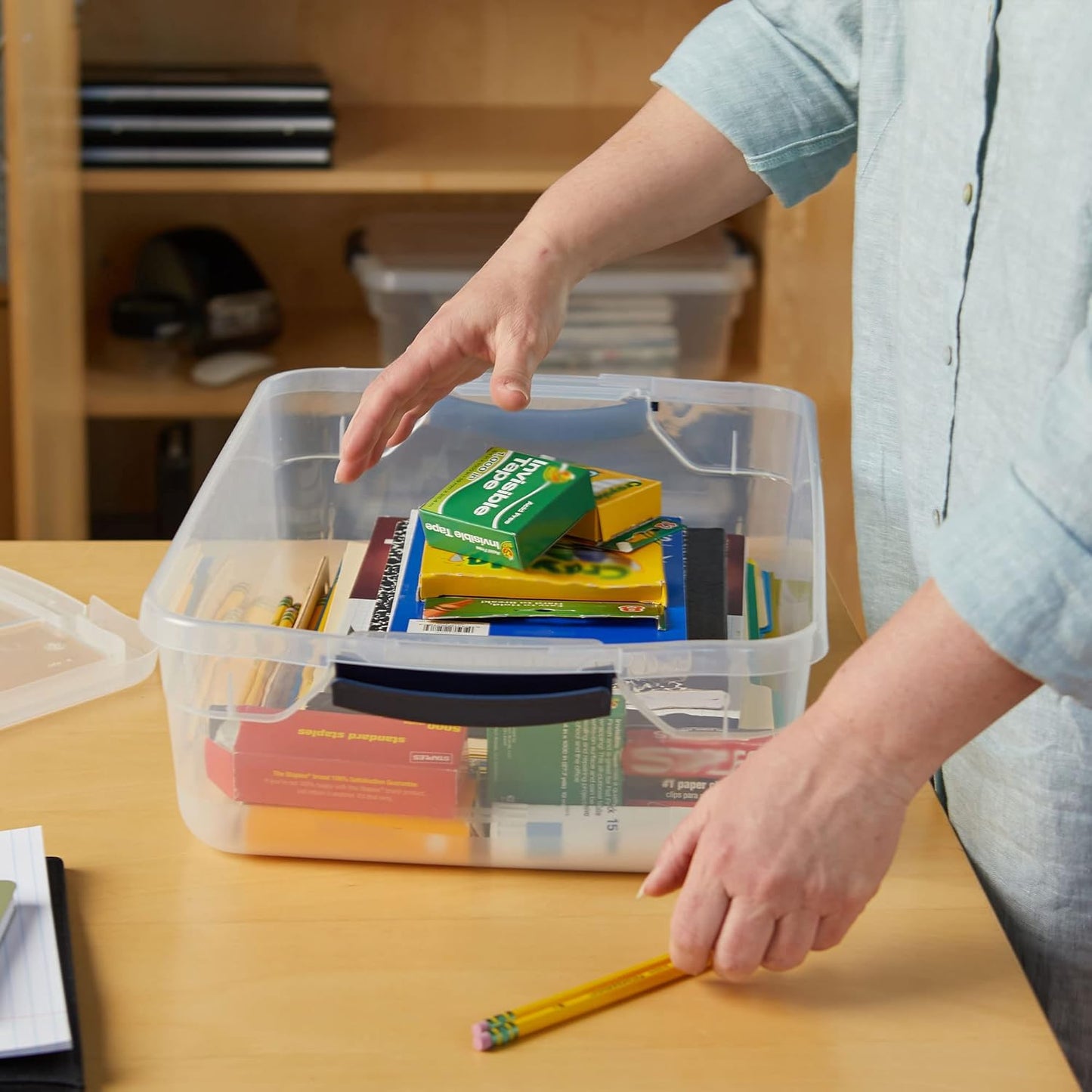 Rubbermaid Latching Plastic Storage Totes - Durable & Stackable | 12-Pack Set