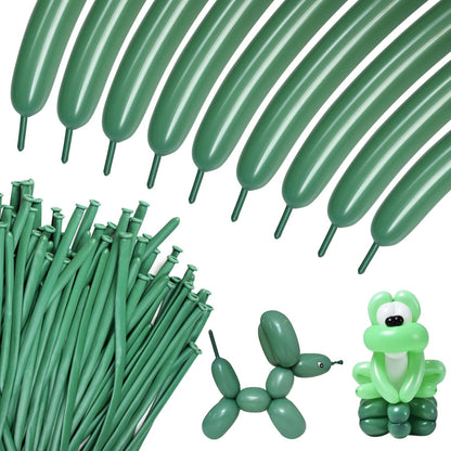 Sage Green 260Q Balloons by [Brand Name] - Thick Latex Twisting Balloons for Animal Models | 100pcs Set